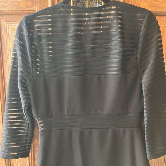 NWT Lulus Women's Perfect Mesh Bodycon Dress 3/4 Sleeve Black - Size M LBD Sheer - Picture 7 of 13